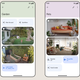 A photo showing four different "spaces" in the Google Home app